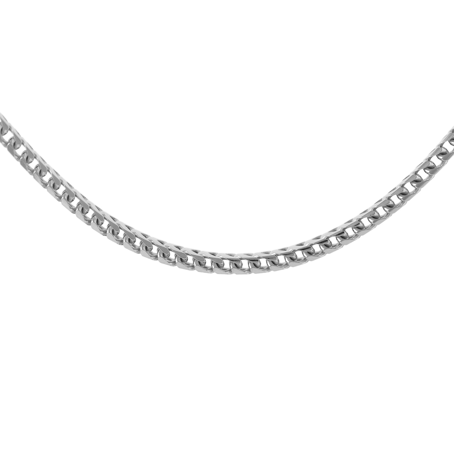 Sterling Silver Rhodium Plated Franco Necklace